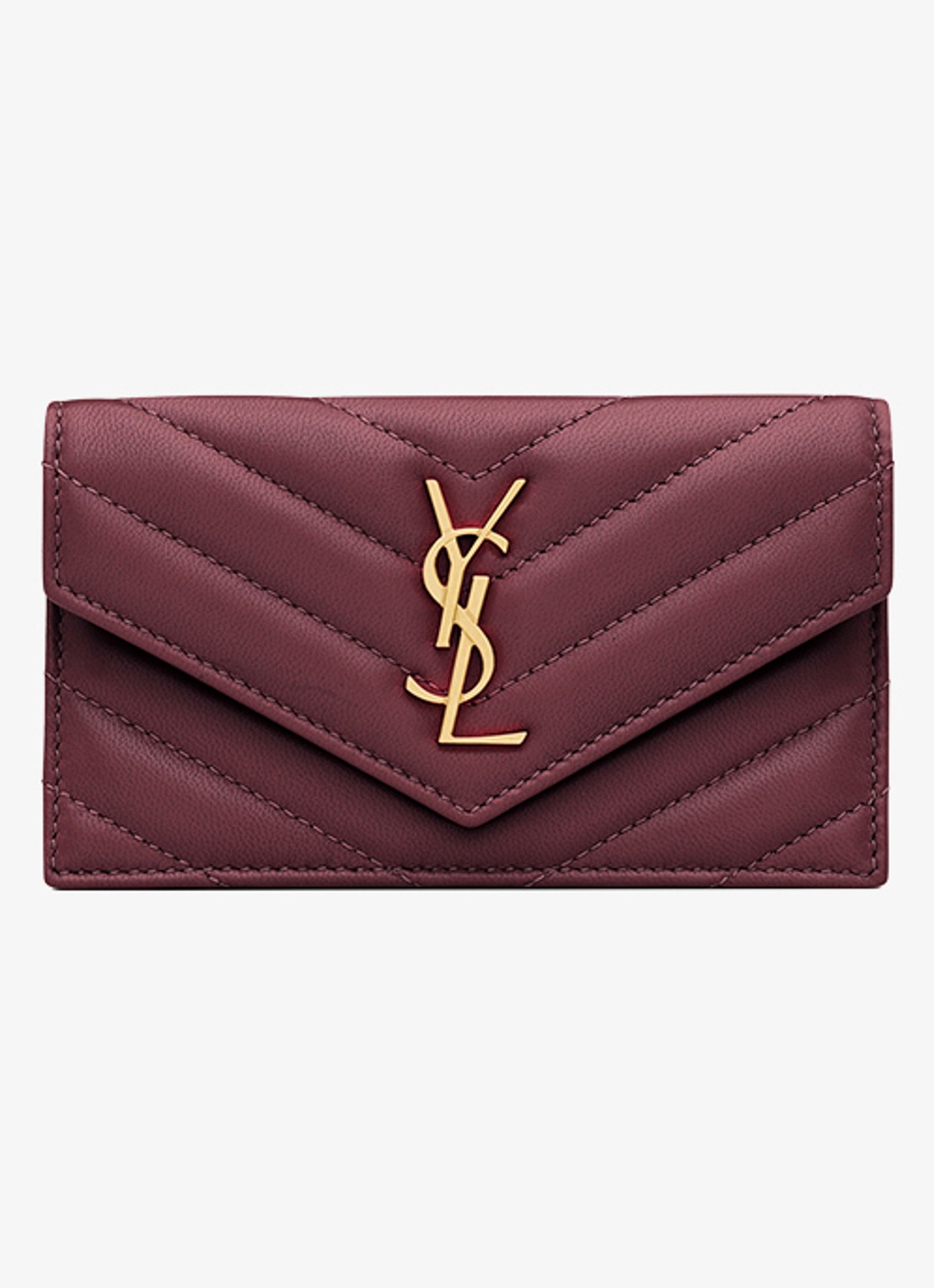 Saint Laurent Cassandre portemonnee van lamsleer - voorkant 4 bordeauxrood