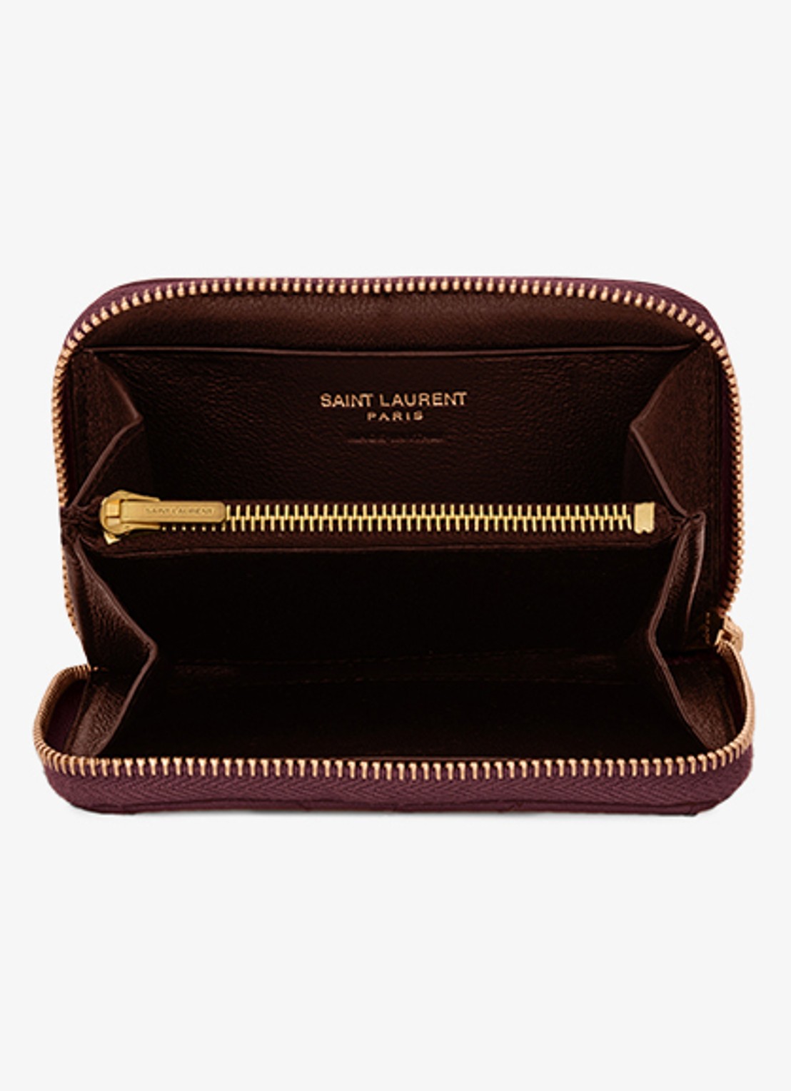 Saint Laurent Cassandre portemonnee van lamsleer - detail 2 bordeauxrood