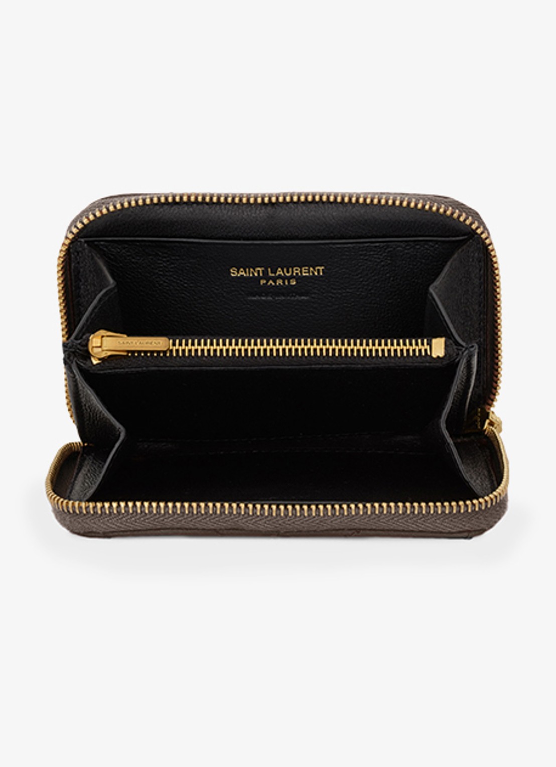 Saint Laurent Cassandre portemonnee van lamsleer - detail 3 taupe