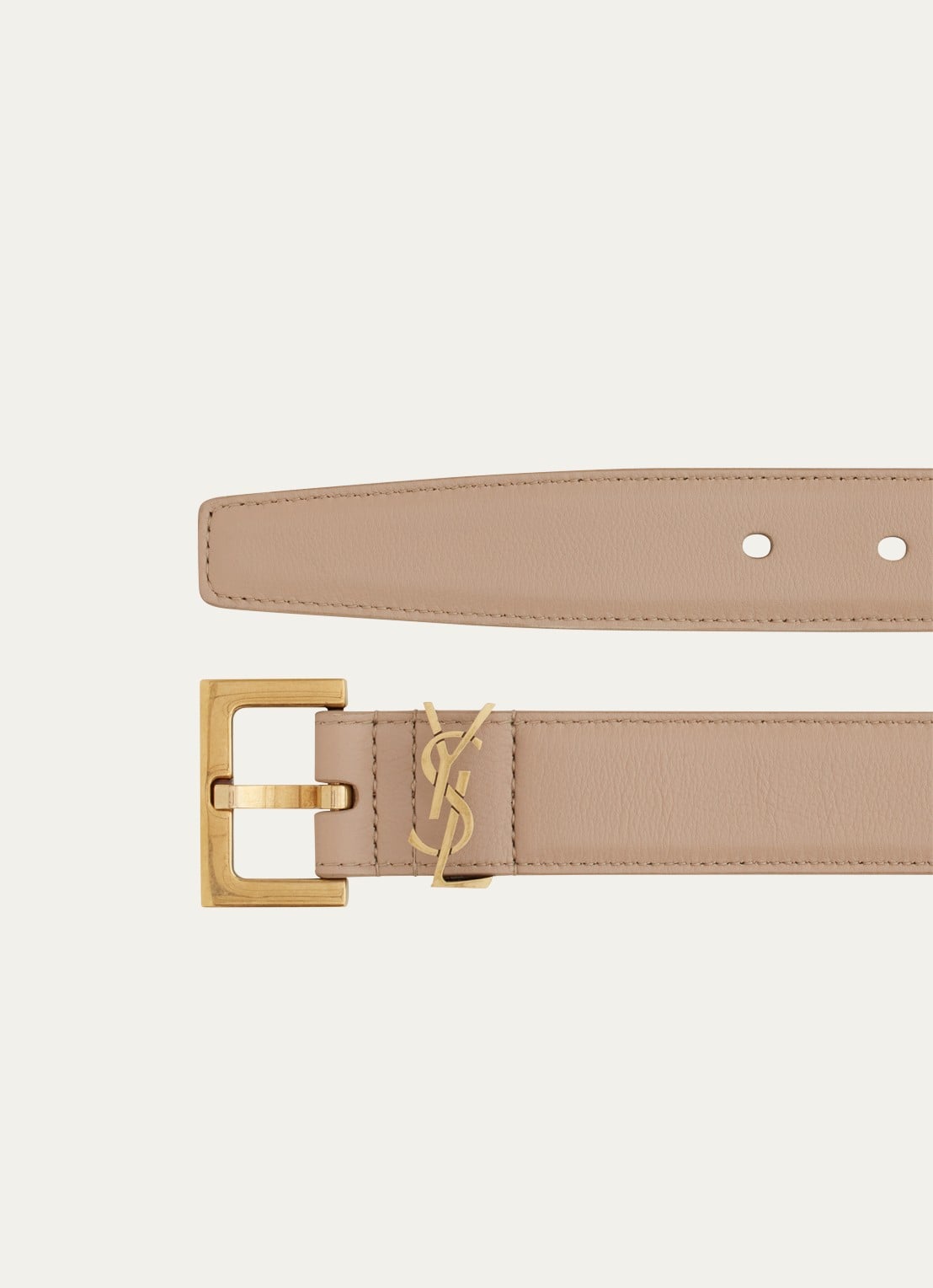 Saint Laurent Cassandre riem van kalfsleer - detail 2 lichtbruin