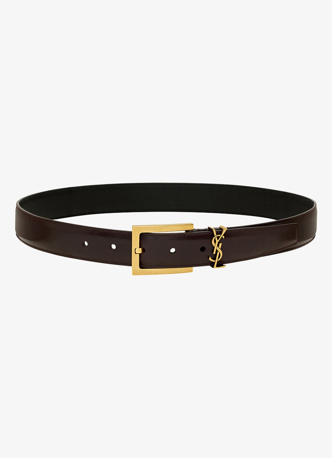 Saint Laurent Cassandre riem van kalfsleer - detail 2 donkerbruin