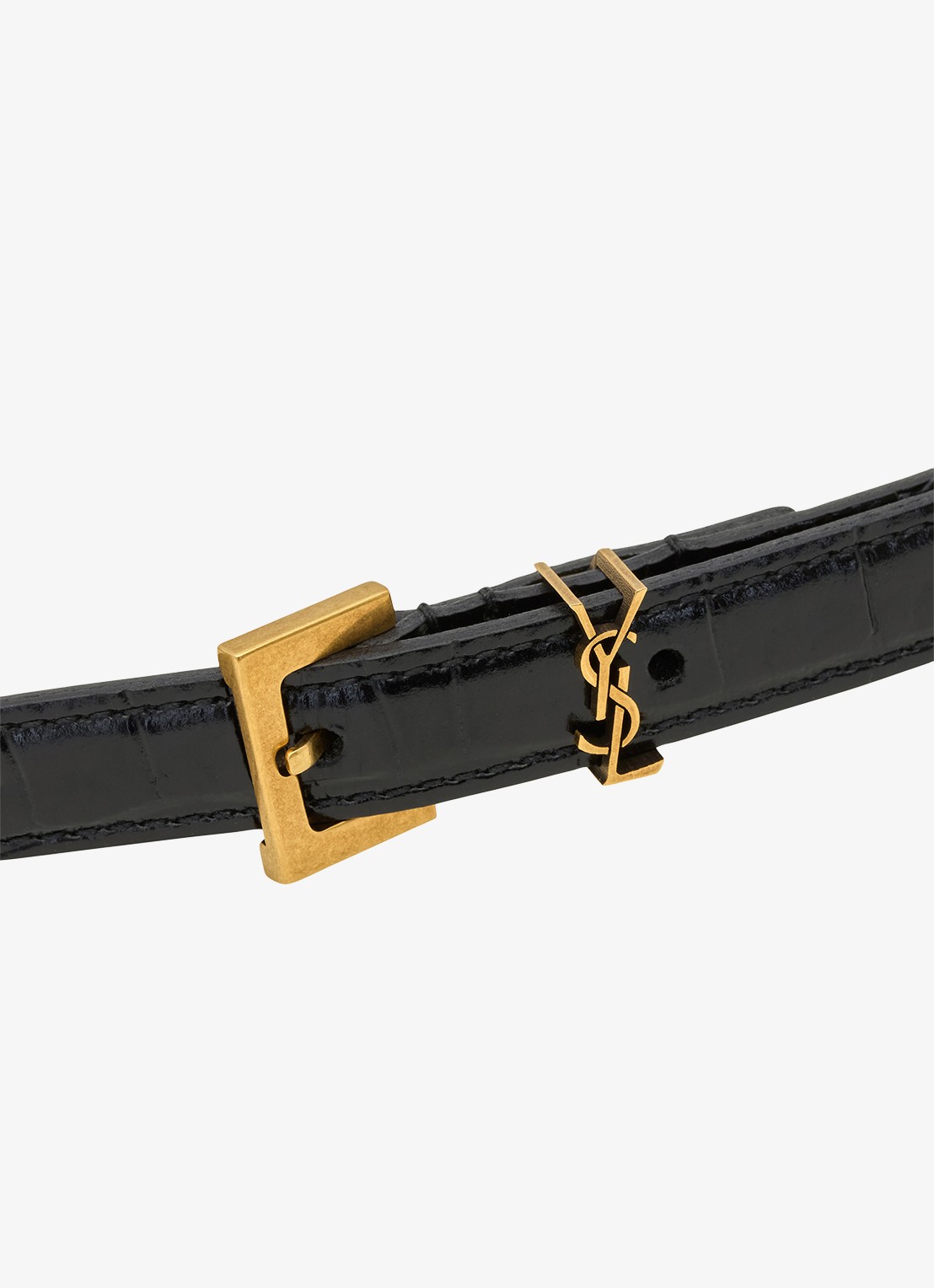 Saint Laurent Cassandre riem van kalfsleer - detail 3 zwart