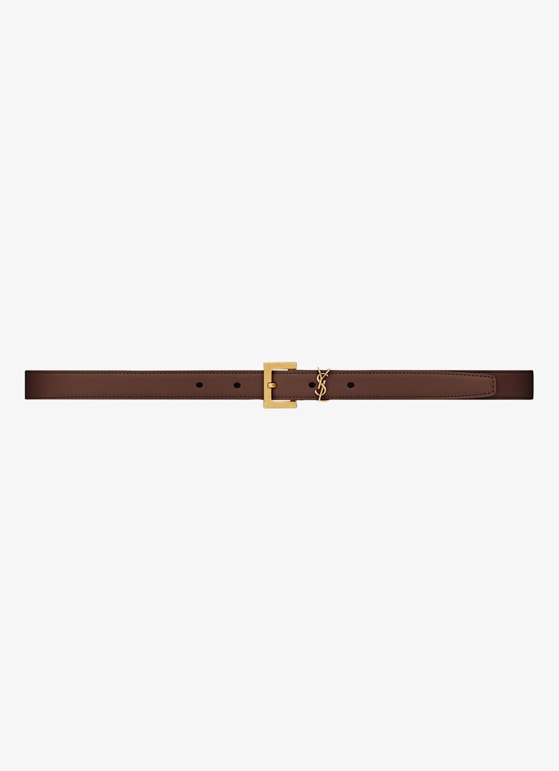 Saint Laurent Cassandre riem van kalfsleer - voorkant 3 bruin