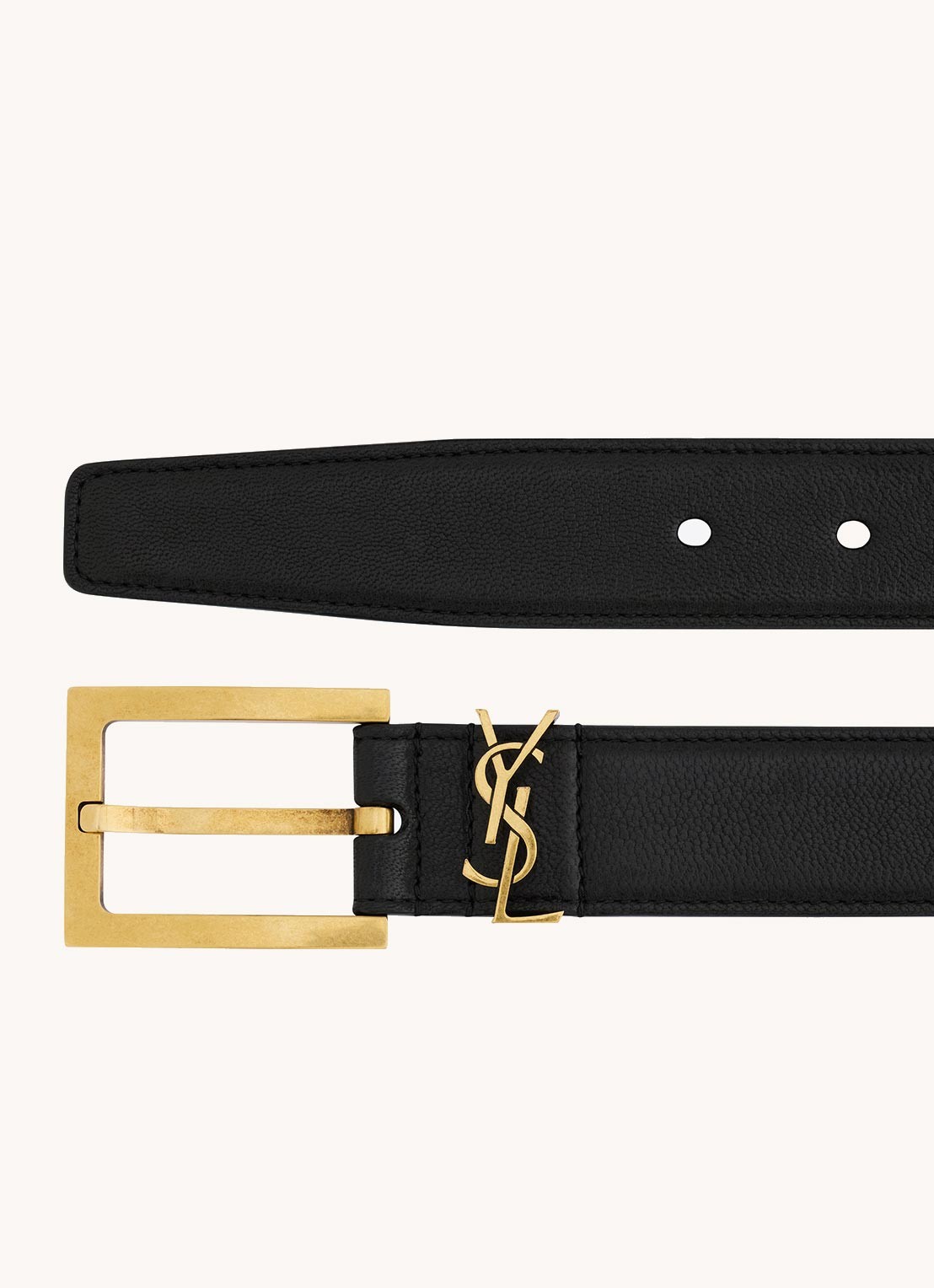 Saint Laurent Cassandre riem van lamsleer - detail zwart