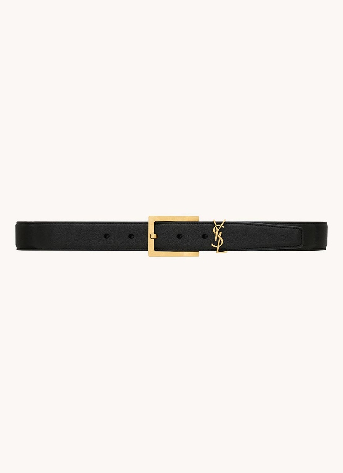 Saint Laurent Cassandre riem van lamsleer - voorkant 2 zwart
