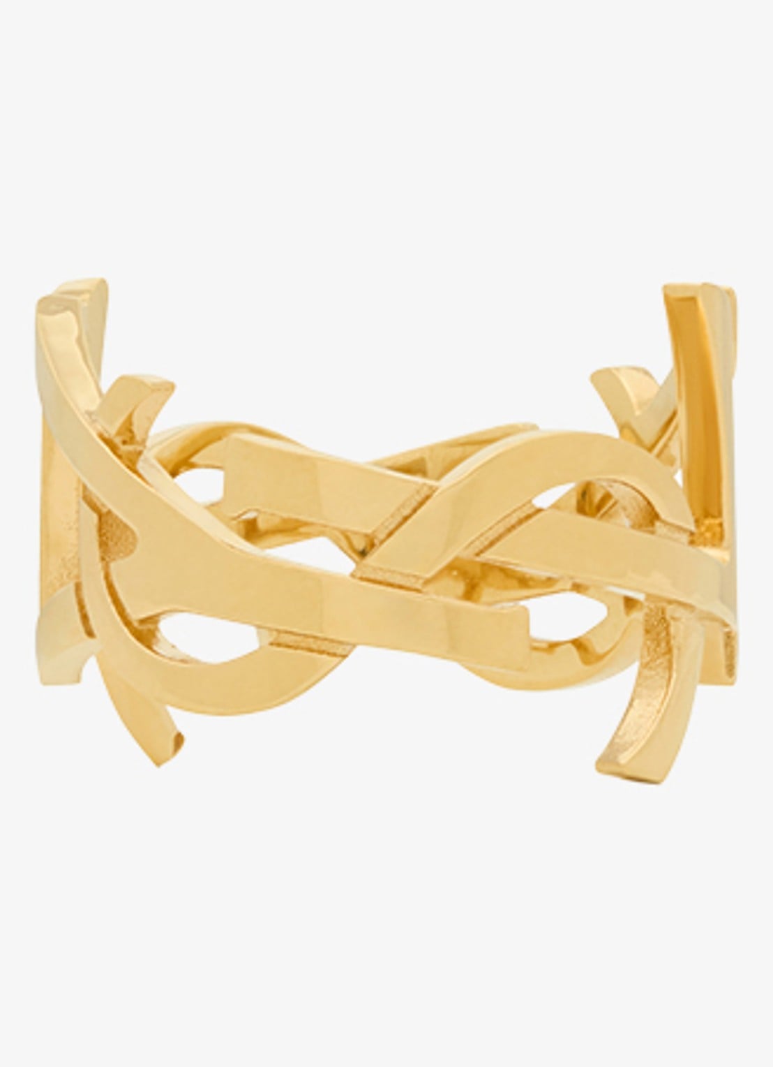 Saint Laurent Cassandre ring met logo - detail 4 goud