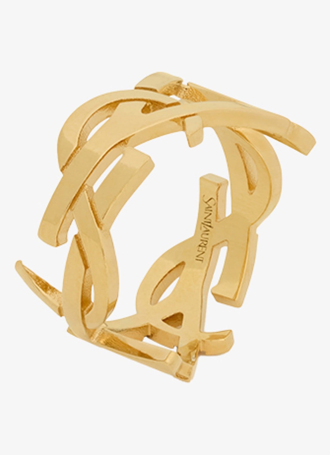 Saint Laurent Cassandre ring met logo - voorkant goud