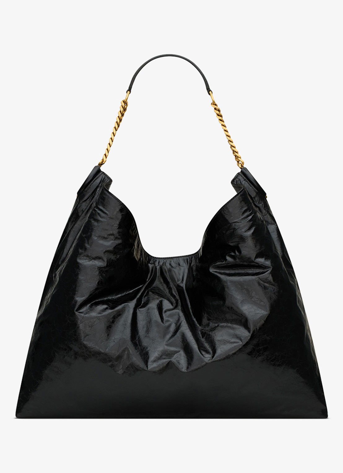 Saint Laurent Cassandre schoudertas van kalfsleer - voorkant zwart