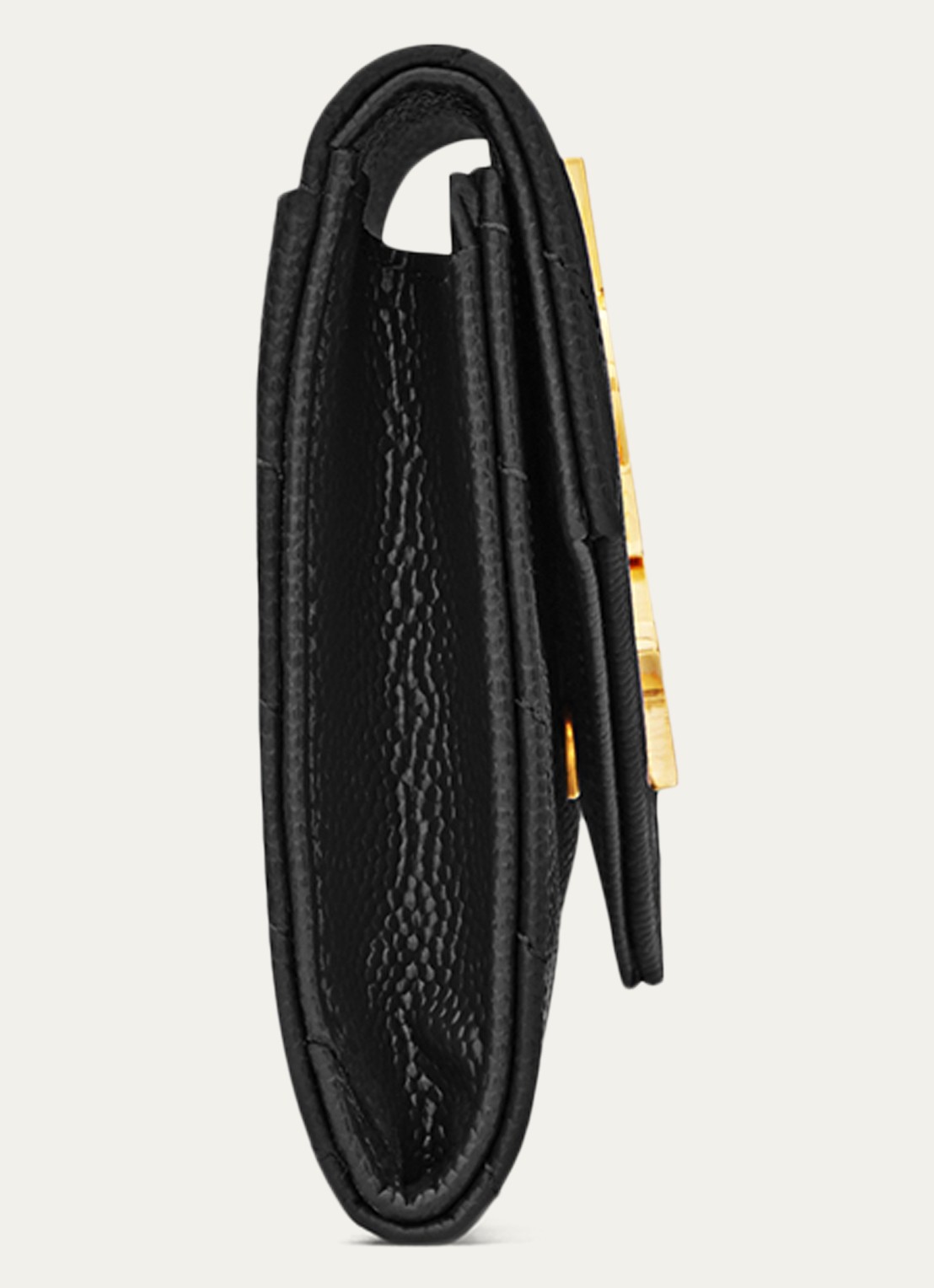 Saint Laurent Cassandre Small portemonnee van kalfsleer - detail 3 zwart