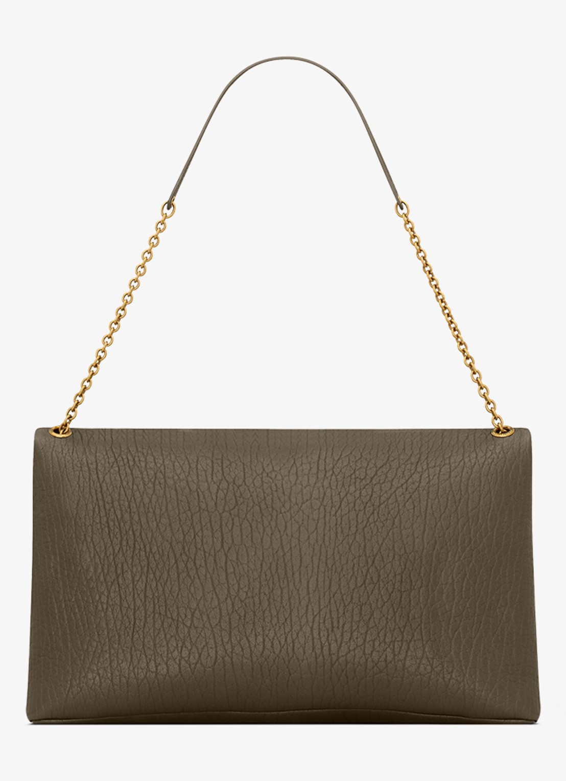 Saint Laurent Cassandre XXL Envelope schoudertas van lamsleer - achterkant 5 donkerkhaki