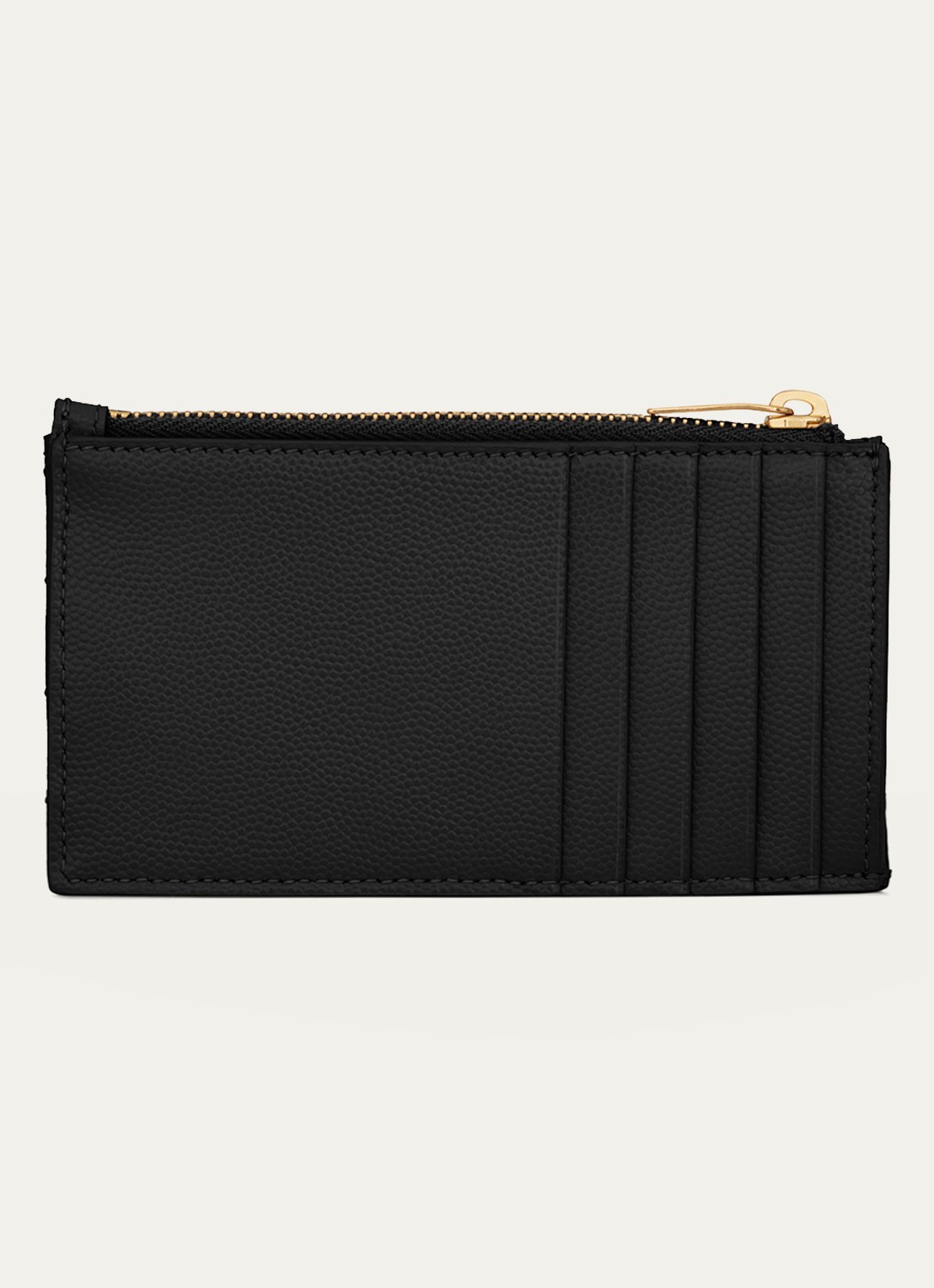 Saint Laurent Cassandre Zip Fragments pasjeshouder van kalfsleer - detail zwart