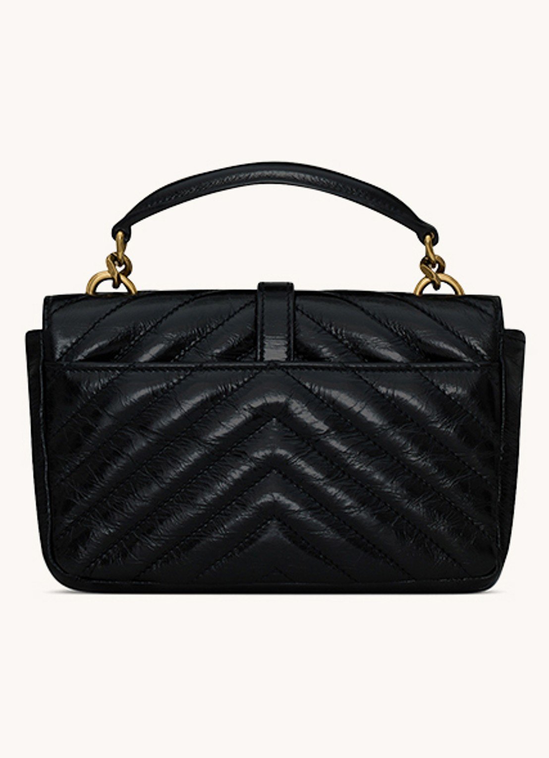 Saint Laurent College Mini handtas van kalfsleer - achterkant zwart