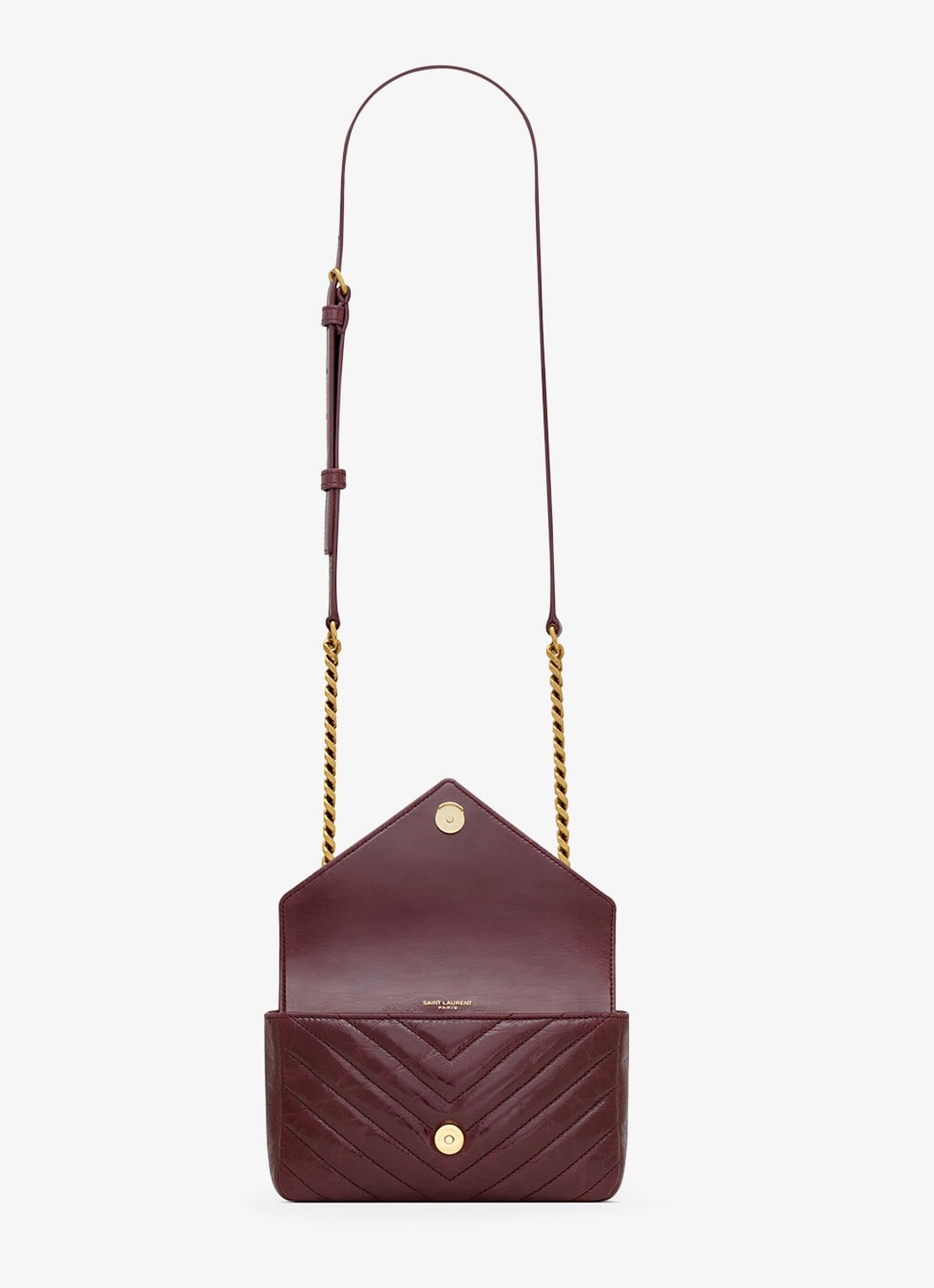 Saint Laurent College Mini handtas van kalfsleer - detail 4 bordeauxrood