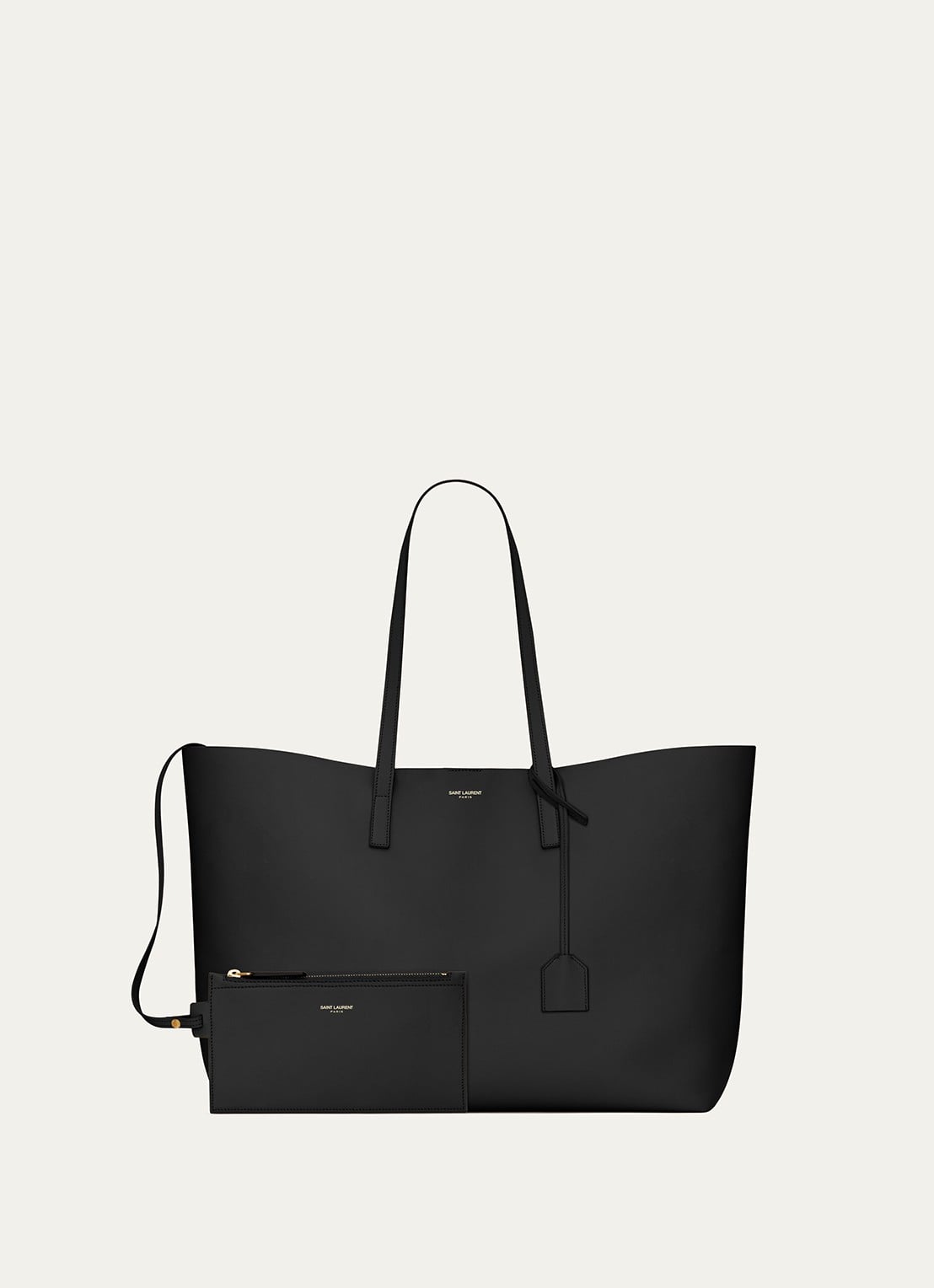 Saint Laurent East/West handtas van kalfsleer - achterkant zwart