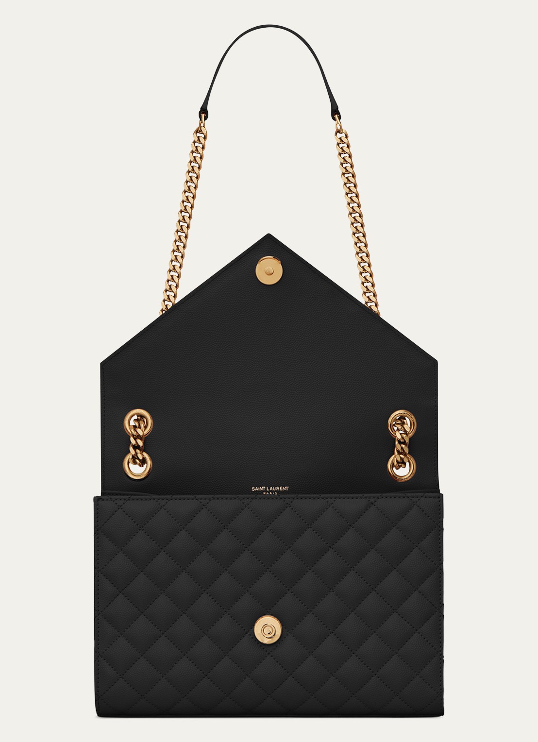 Saint Laurent Envelope Medium schoudertas van kalfsleer - detail 4 zwart