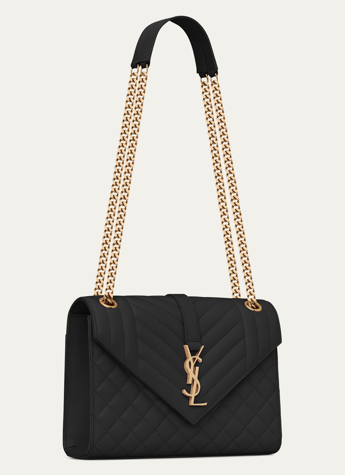 Saint Laurent Envelope Medium schoudertas van kalfsleer - detail 5 zwart