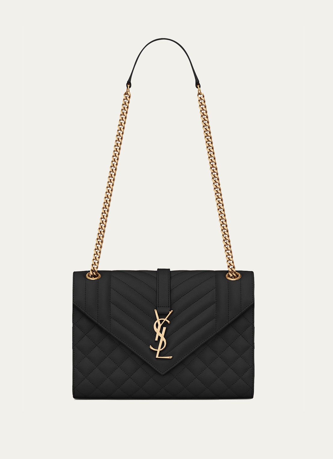 Saint Laurent Envelope Medium schoudertas van kalfsleer - voorkant 6 zwart