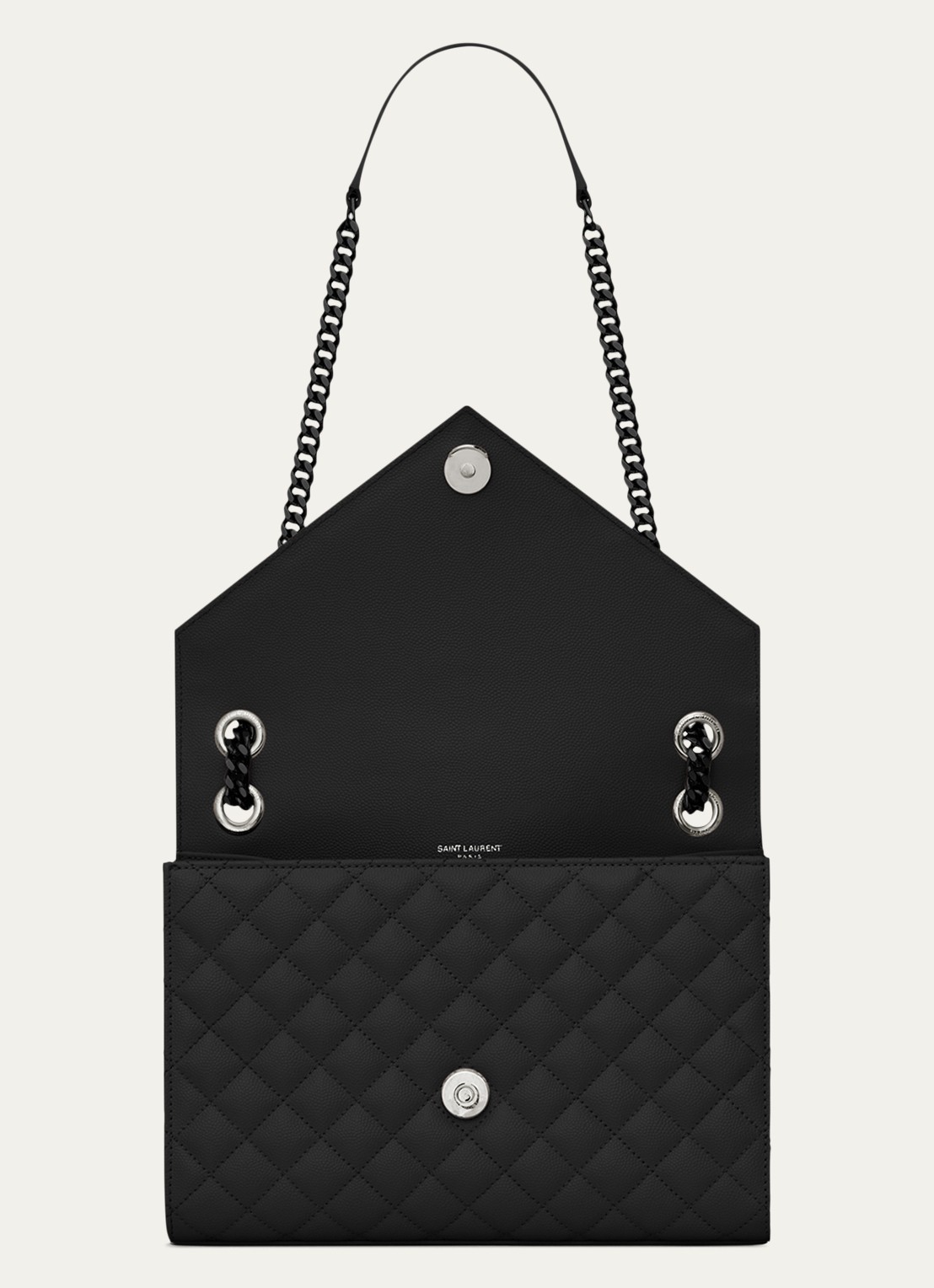 Saint Laurent Envelope Medium schoudertas van kalfsleer - detail 4 zwart