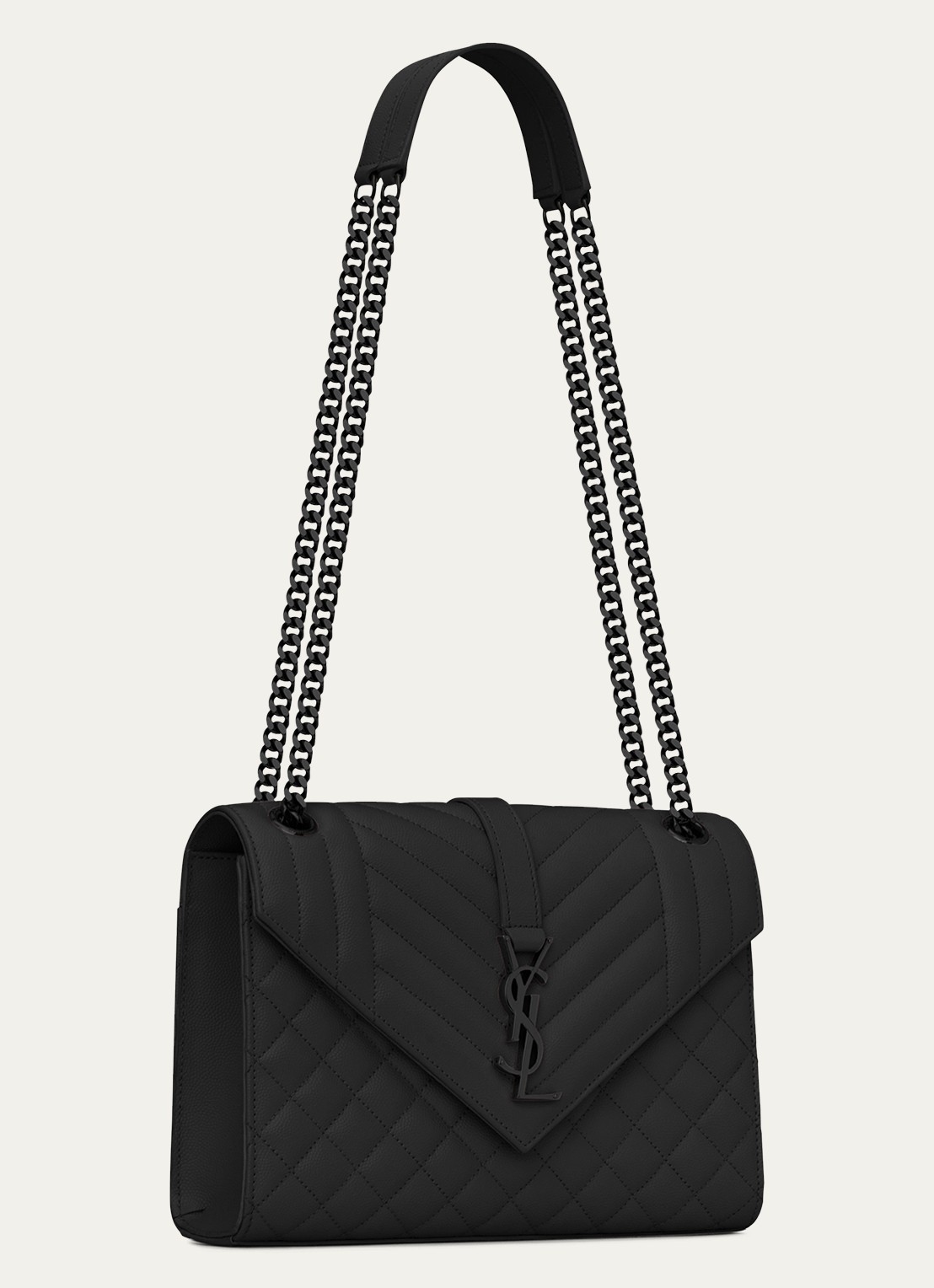 Saint Laurent Envelope Medium schoudertas van kalfsleer - detail 5 zwart