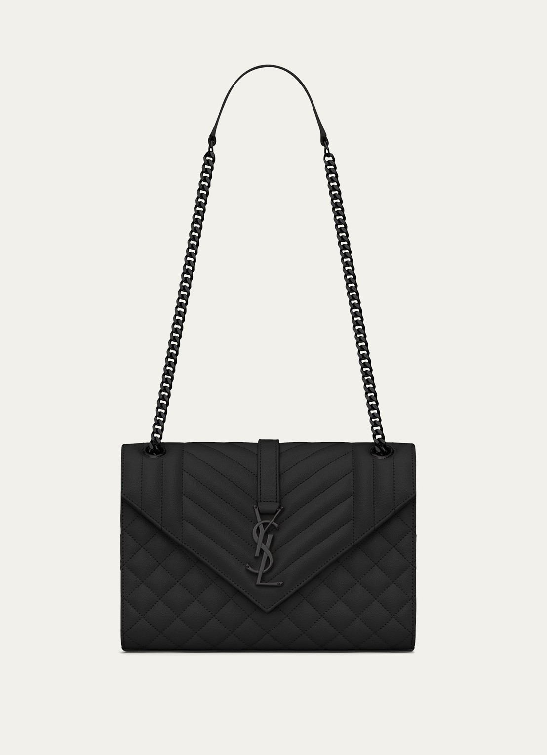 Saint Laurent Envelope Medium schoudertas van kalfsleer - voorkant 6 zwart