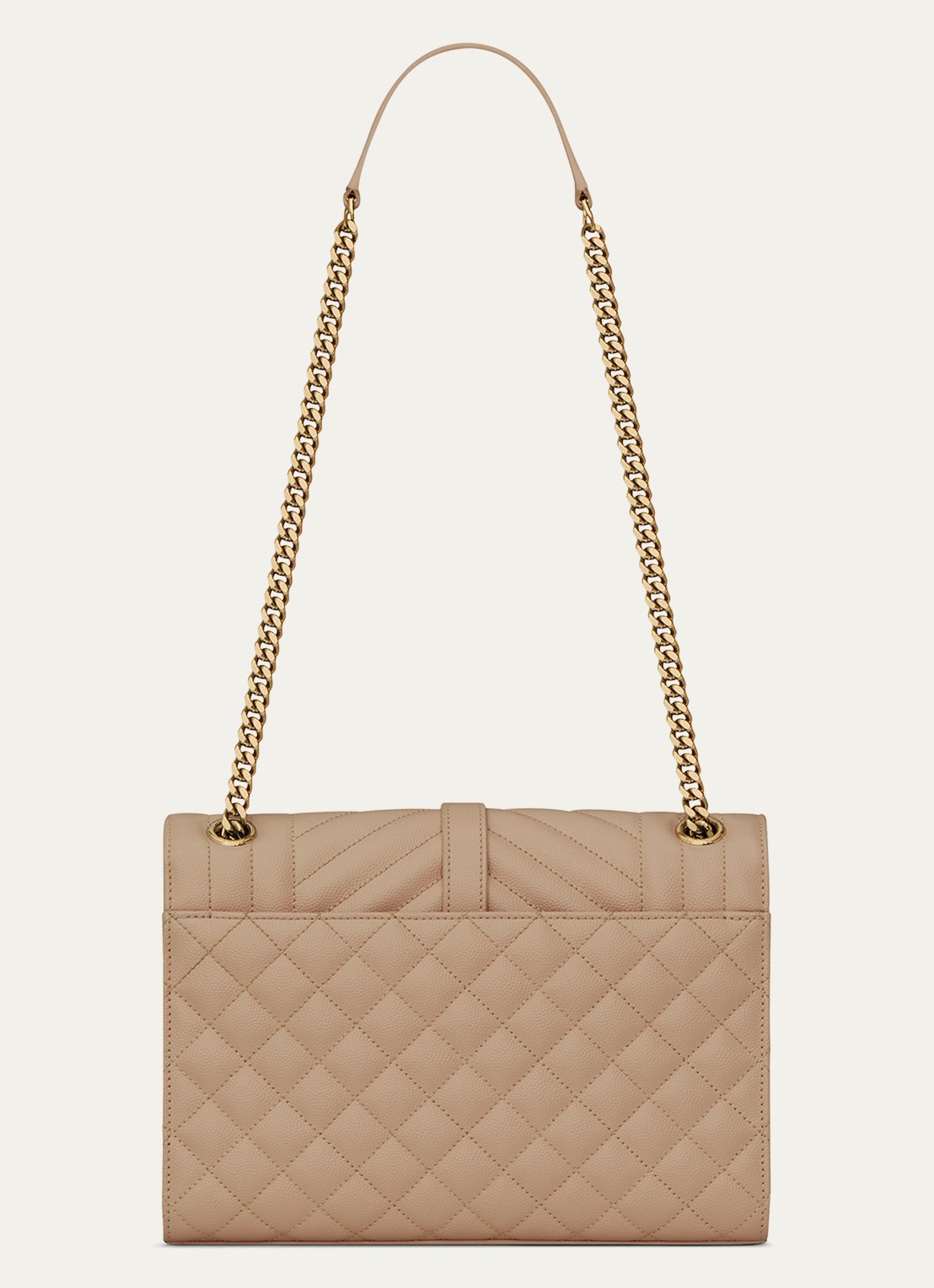 Saint Laurent Envelope Medium schoudertas van kalfsleer - detail 2 beige