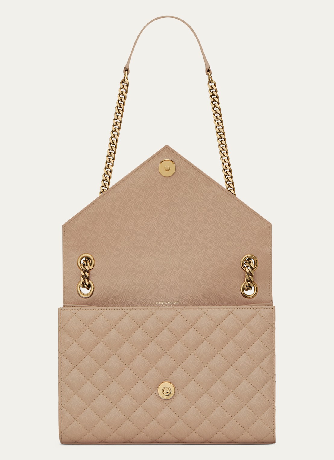 Saint Laurent Envelope Medium schoudertas van kalfsleer - detail 4 beige
