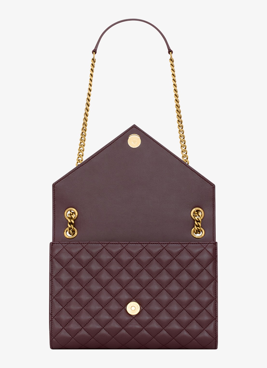 Saint Laurent Envelope Medium schoudertas van kalfsleer - detail 6 donkerrood