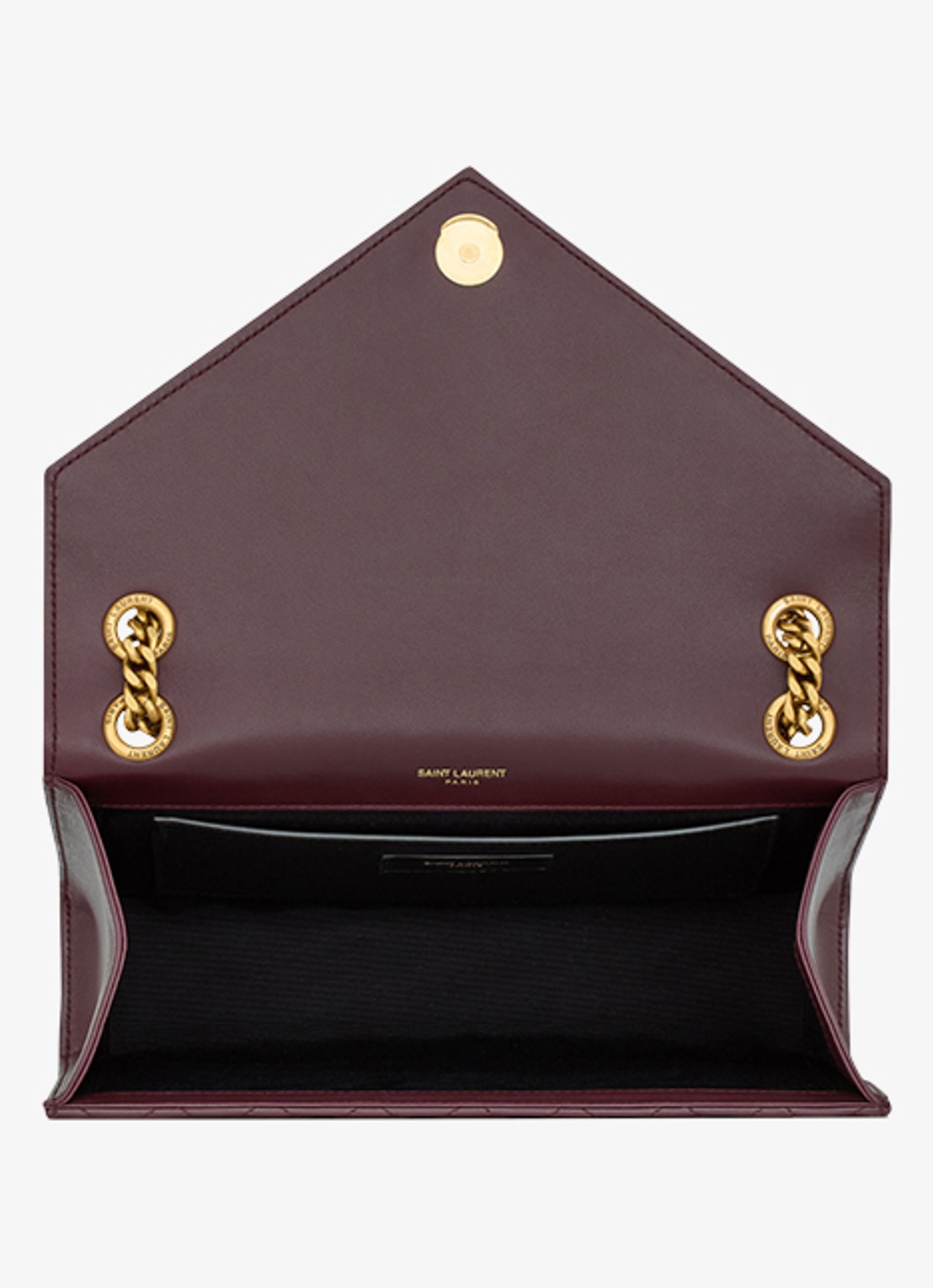 Saint Laurent Envelope Medium schoudertas van kalfsleer - detail 7 donkerrood