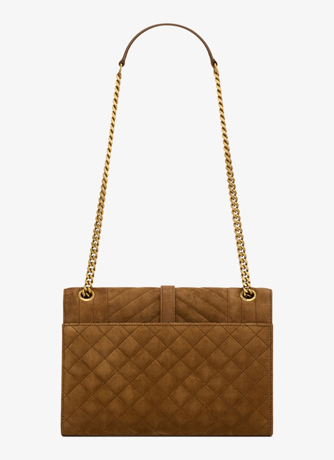 Saint Laurent Envelope Medium schoudertas van kalfssuède - achterkant 6 bruin