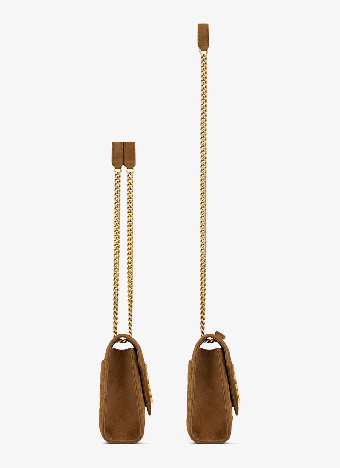 Saint Laurent Envelope Medium schoudertas van kalfssuède - detail bruin