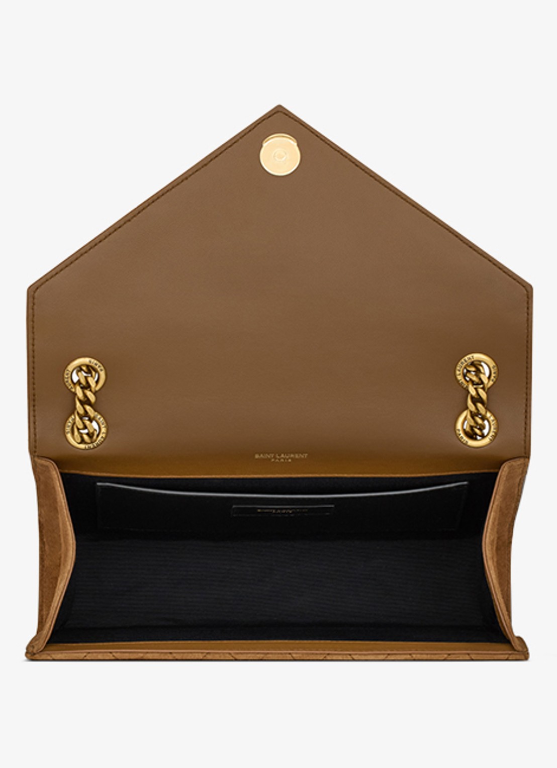 Saint Laurent Envelope Medium schoudertas van kalfssuède - detail 4 bruin