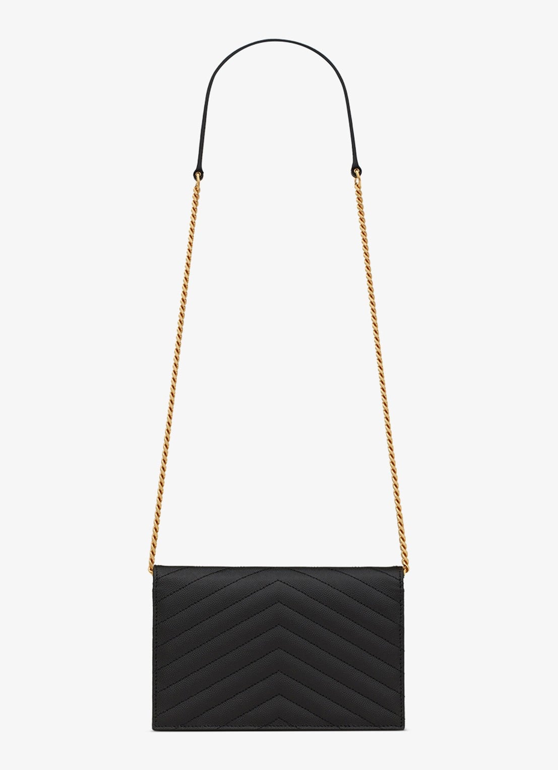 Saint Laurent Envelope portemonnee van kalfsleer met afneembare schouderriem - achterkant 6 zwart