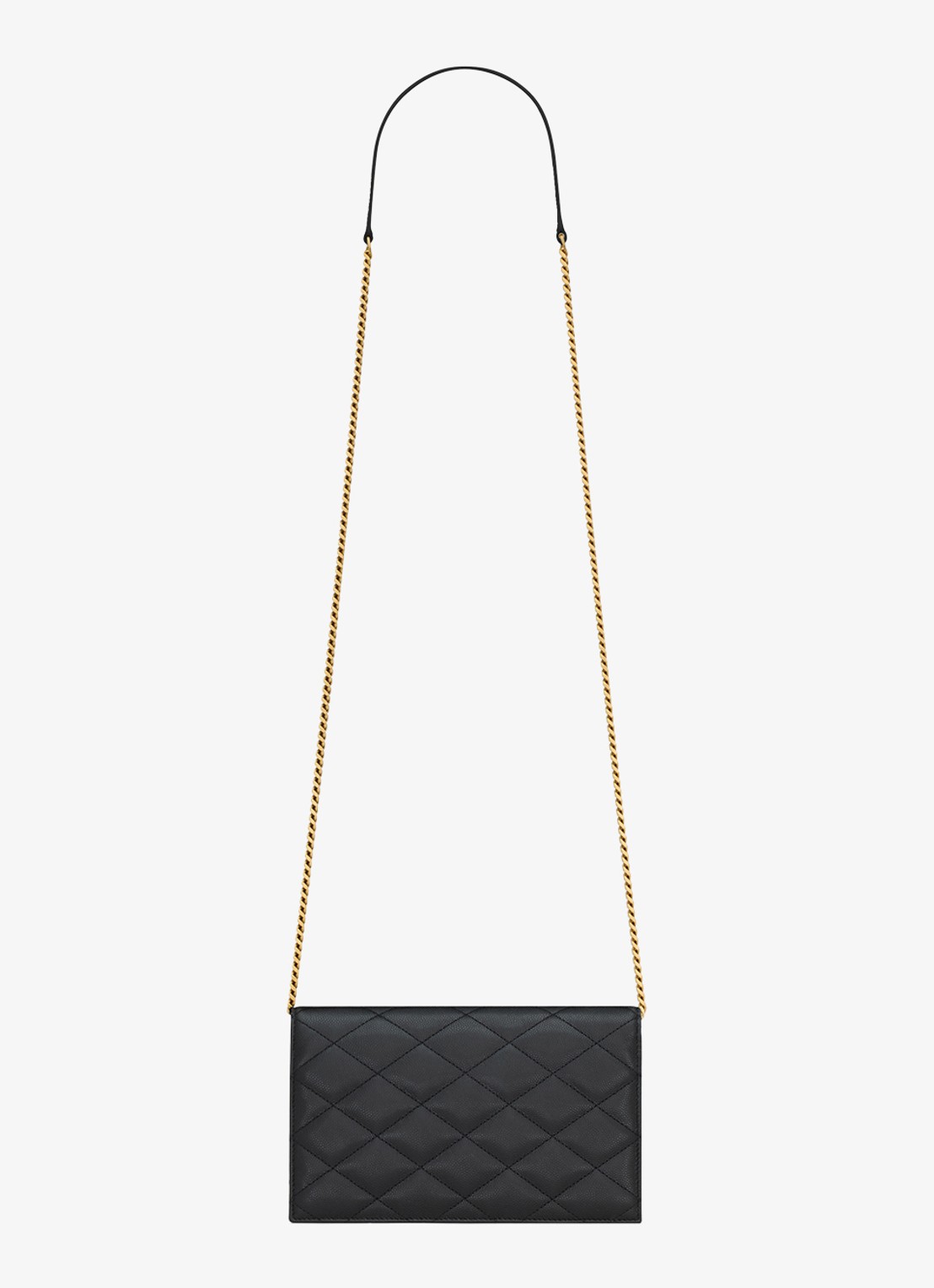 Saint Laurent Envelope portemonnee van lamsleer met afneembare schouderriem - achterkant 7 zwart