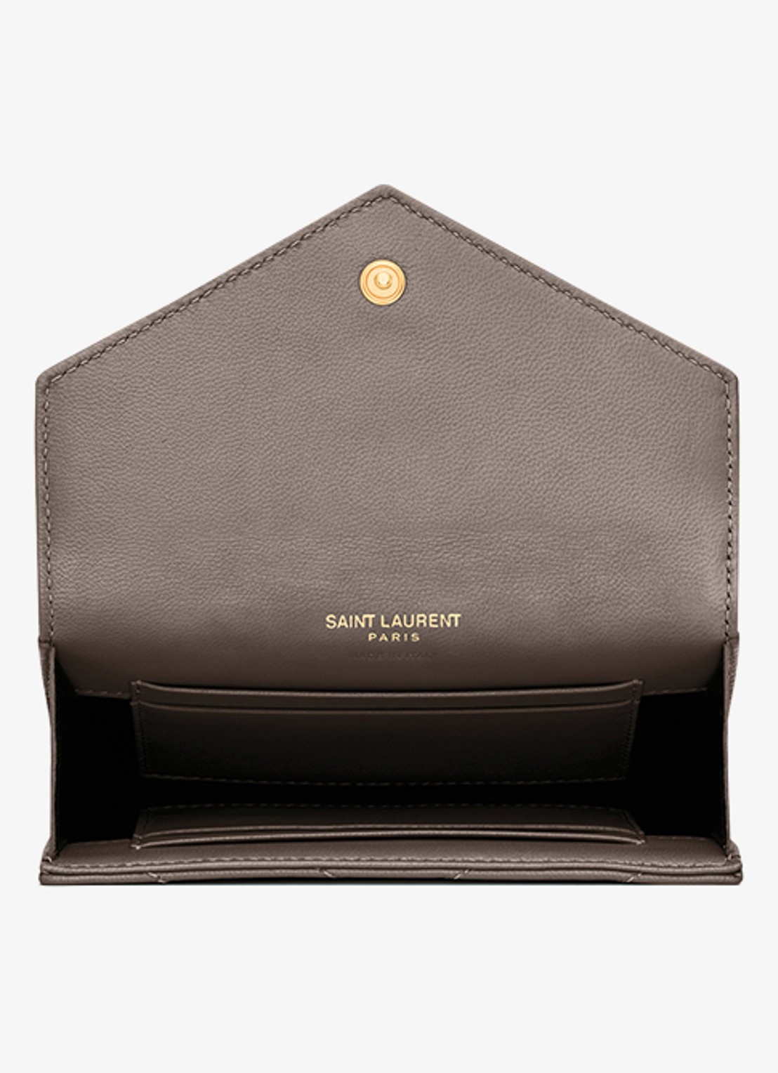 Saint Laurent Envelope Small portemonnee van lamsleer - detail 4 grijs