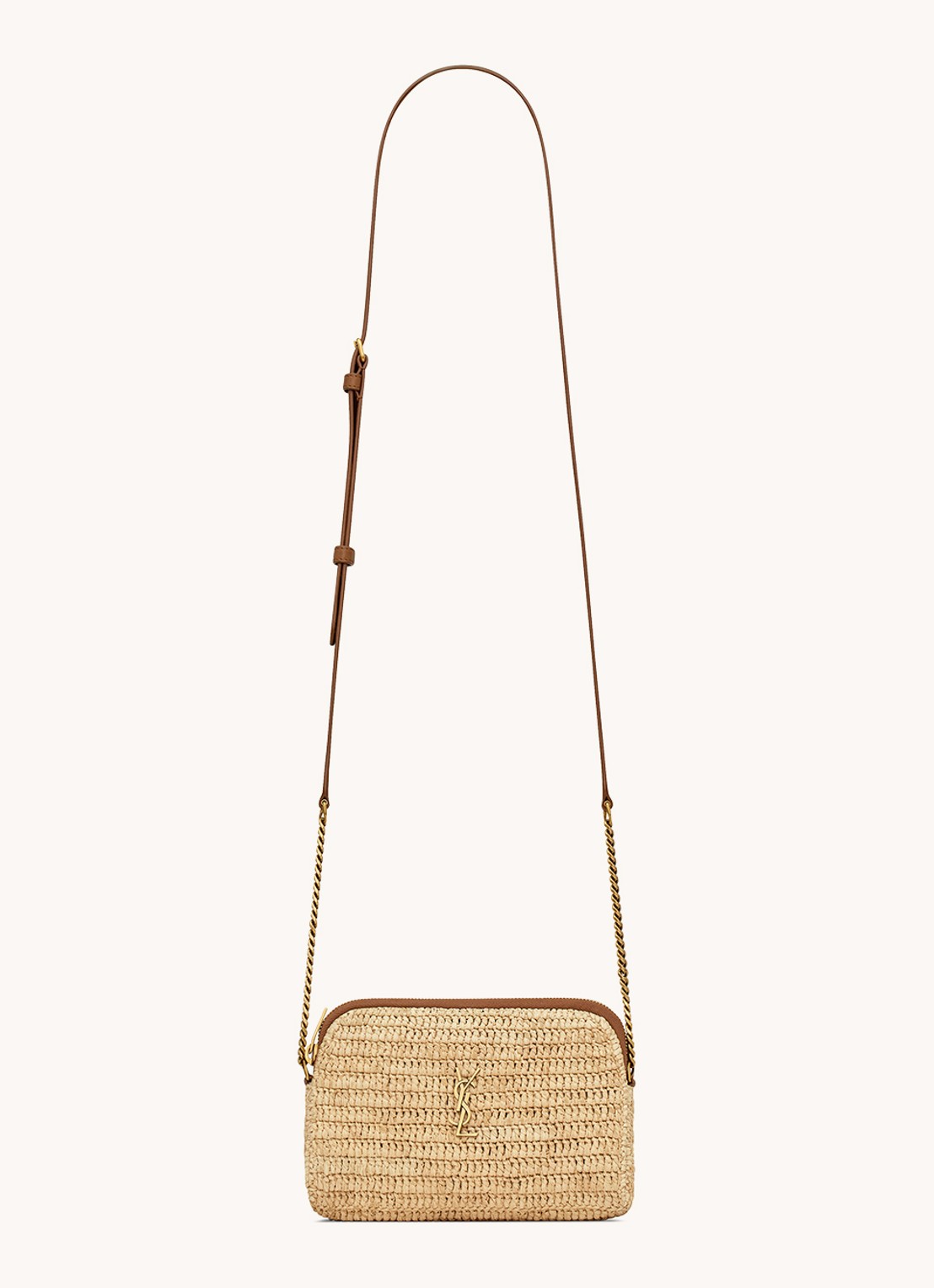 Saint Laurent Gaby clutch met kalfsleren details - voorkant 3 beige