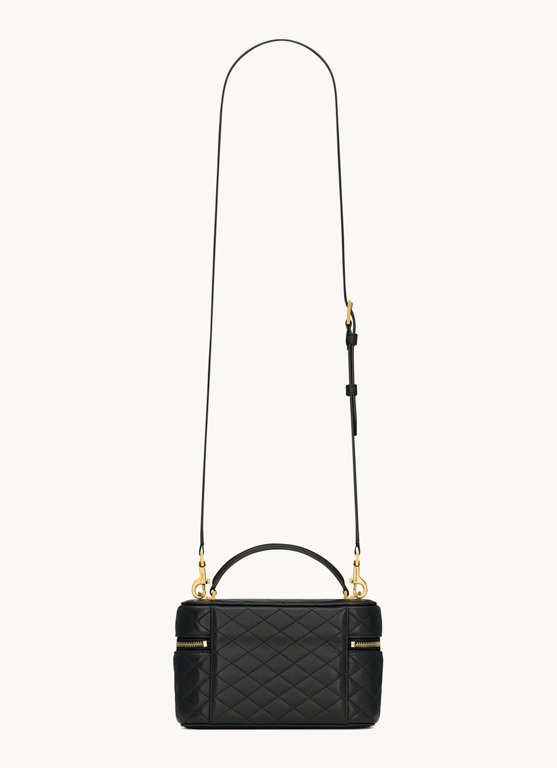Saint Laurent Gaby Mini toilettas van quilted lamsleer - achterkant zwart