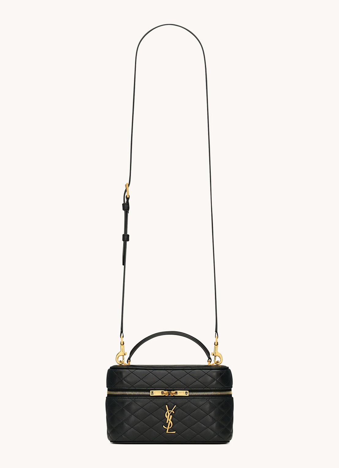Saint Laurent Gaby Mini toilettas van quilted lamsleer - voorkant 2 zwart