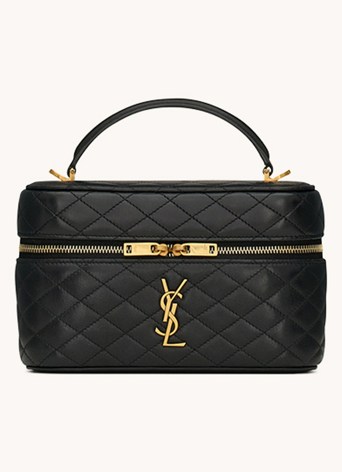 Saint Laurent Gaby Mini toilettas van quilted lamsleer - voorkant 3 zwart