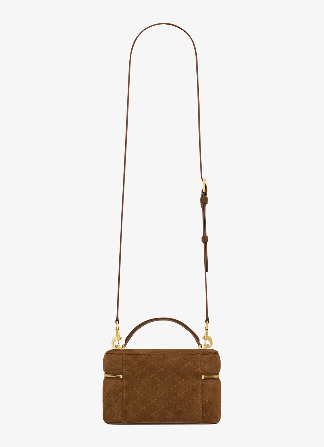 Saint Laurent Gaby Vanity handtas van kalfssuède - achterkant bruin