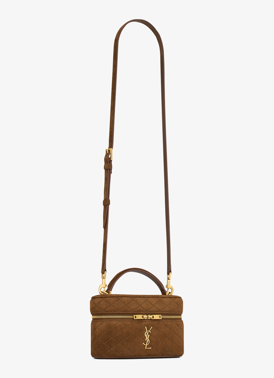 Saint Laurent Gaby Vanity handtas van kalfssuède - detail 2 bruin