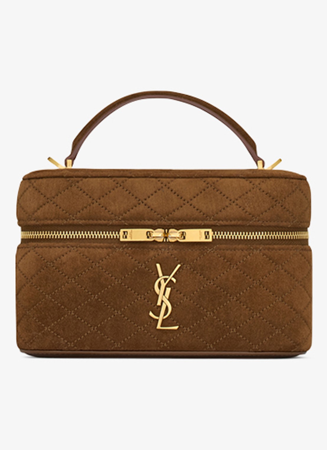 Saint Laurent Gaby Vanity handtas van kalfssuède - detail 4 bruin