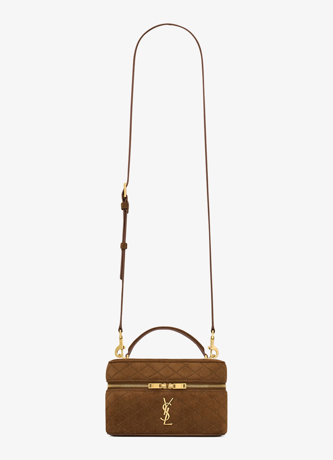 Saint Laurent Gaby Vanity handtas van kalfssuède - voorkant 7 bruin