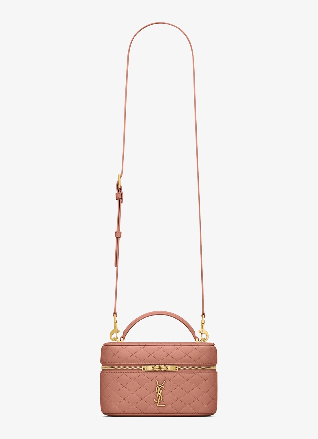 Saint Laurent Gaby Vanity handtas van lamsleer - voorkant 7 oudroze