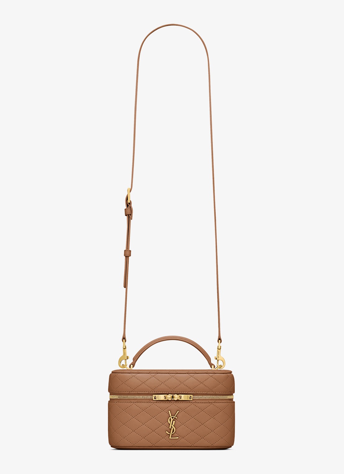 Saint Laurent Gaby Vanity handtas van lamsleer - voorkant 2 bruin