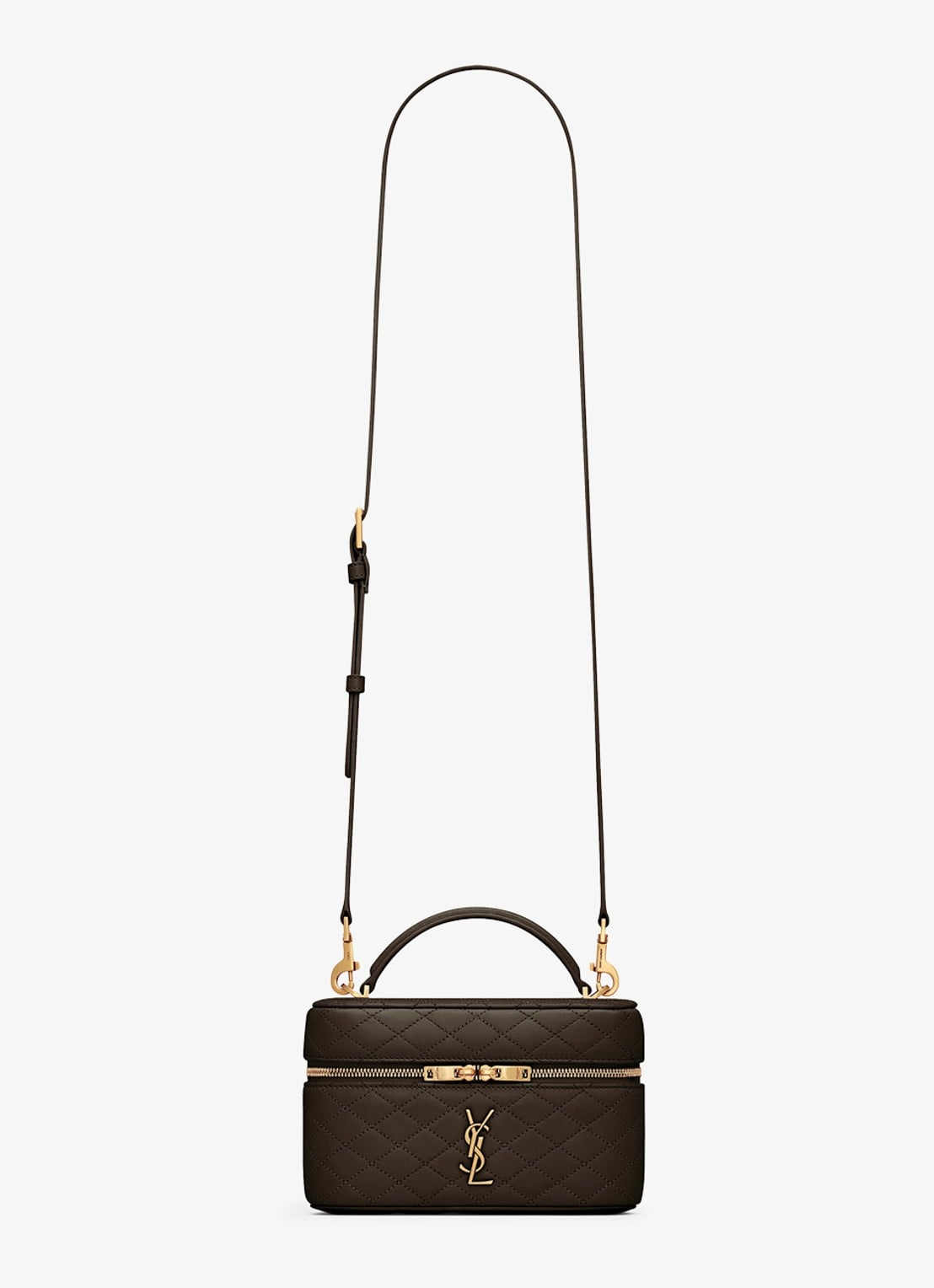 Saint Laurent Gaby Vanity handtas van lamsleer - voorkant donkergrijs