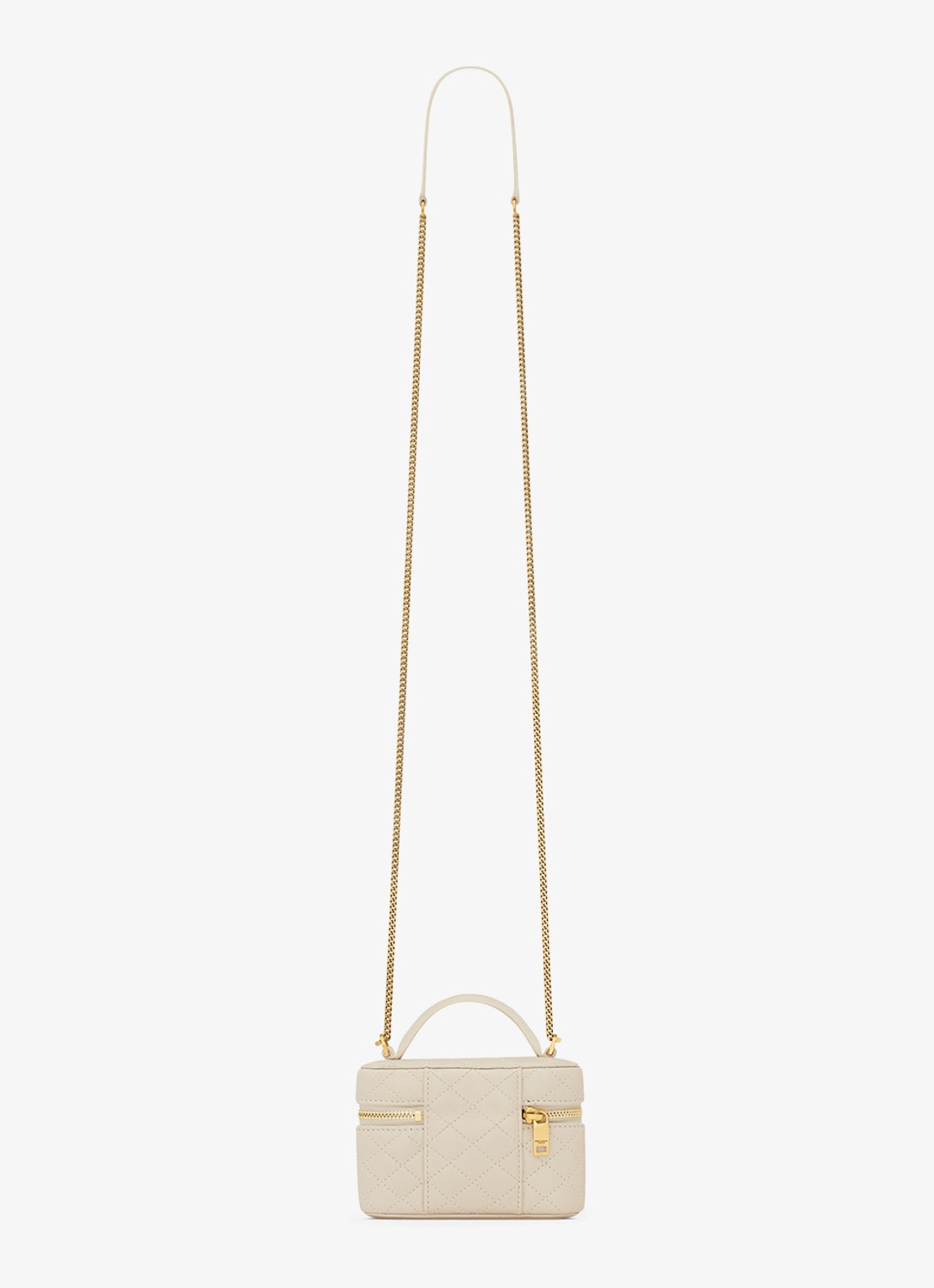 Saint Laurent Gaby Vanity Micro handtas van lamsleer - achterkant 6 gebroken wit