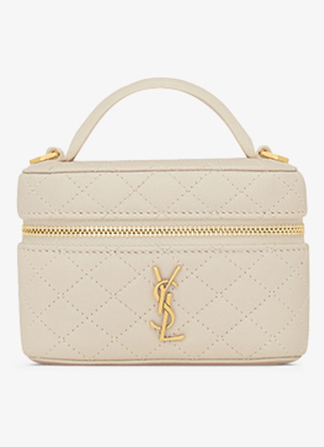 Saint Laurent Gaby Vanity Micro handtas van lamsleer - detail 4 gebroken wit