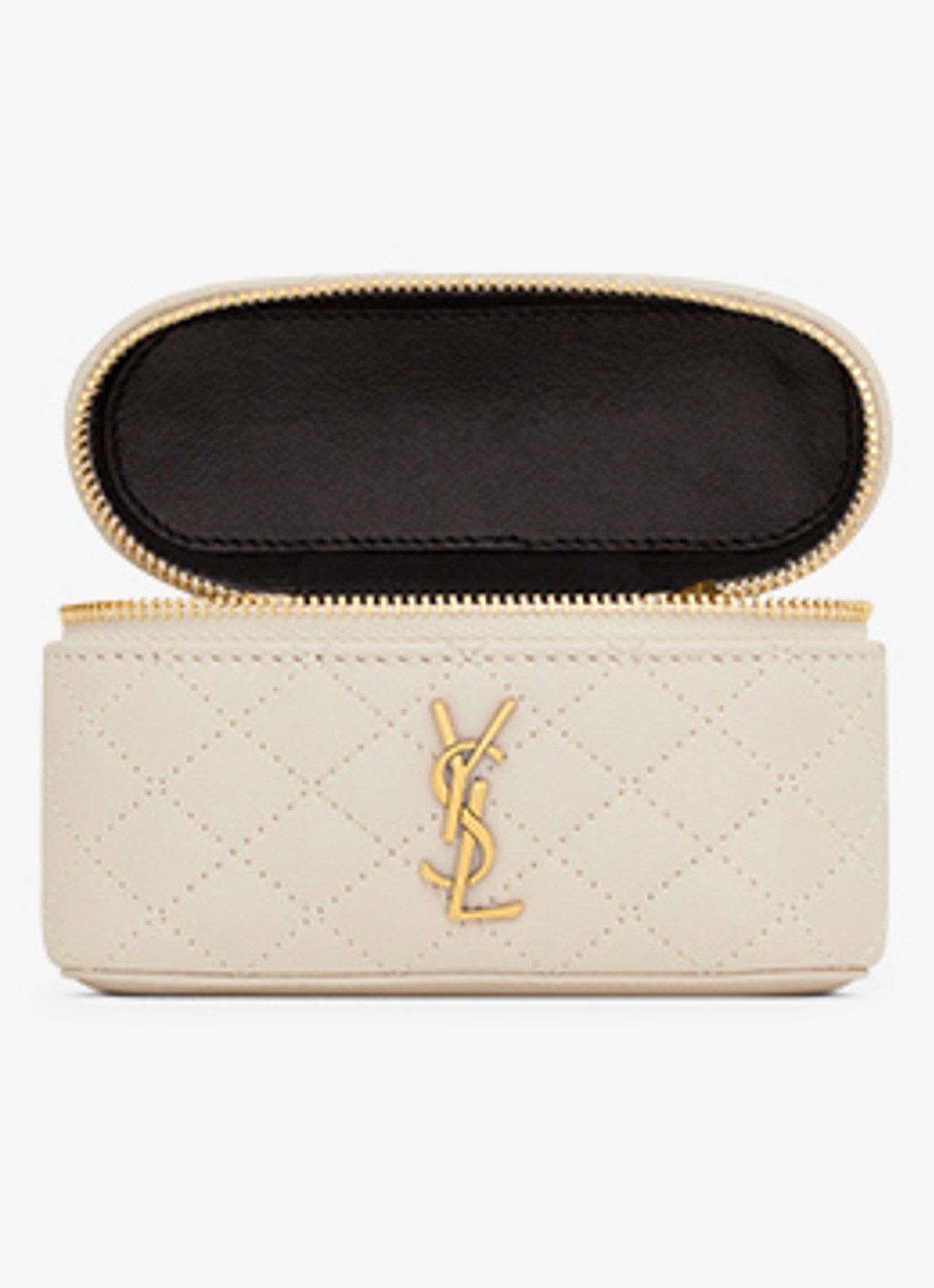 Saint Laurent Gaby Vanity Micro handtas van lamsleer - detail 5 gebroken wit