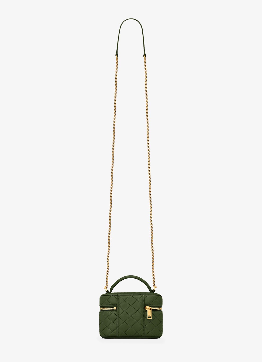 Saint Laurent Gaby Vanity Micro handtas van lamsleer - achterkant groen