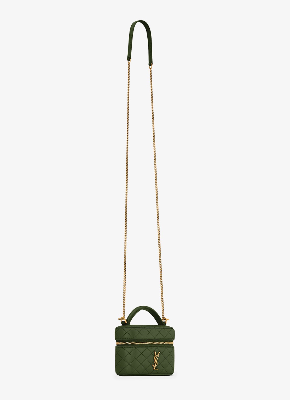 Saint Laurent Gaby Vanity Micro handtas van lamsleer - detail 4 groen